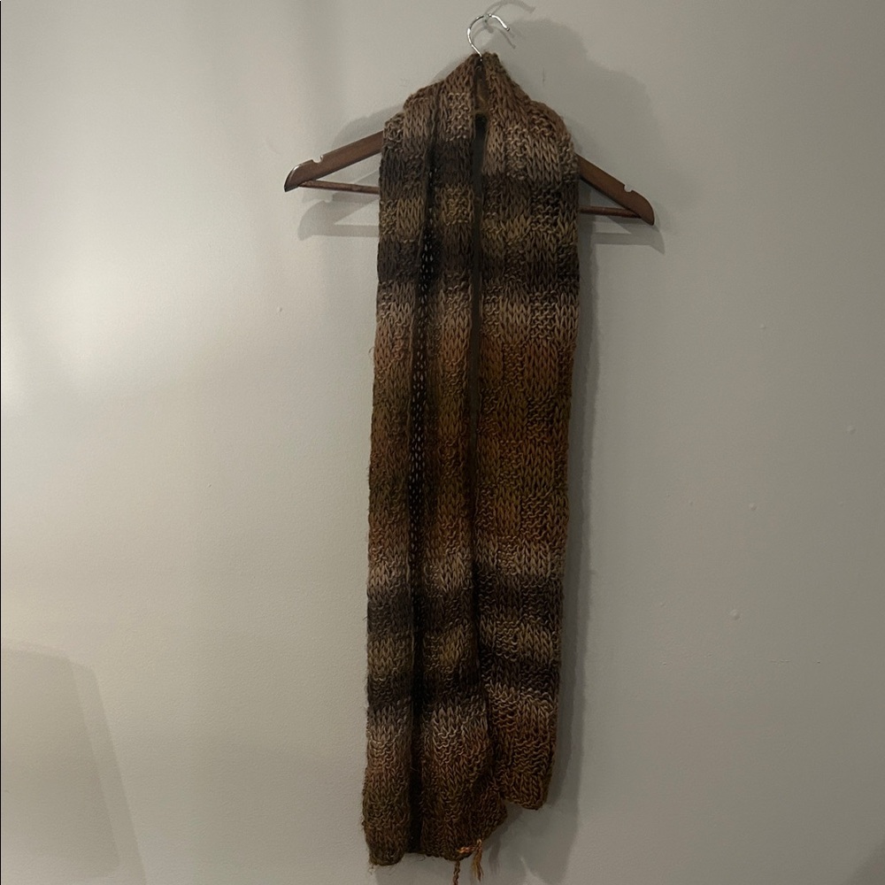 Brown and Black Knit Scarf
